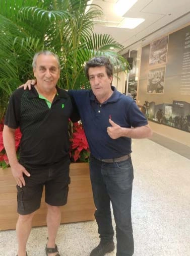 Nelinho e Carlos Alberto Spina (ex-Matsubara) em dezembro de 2019, em Belo Horizonte. Foto: arquivo pessoal de Carlos Alberto Spina