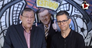 Milton Neves (em dobro) e Frank Fortes na Live do Terceiro Tempo. Foto: Reprodução