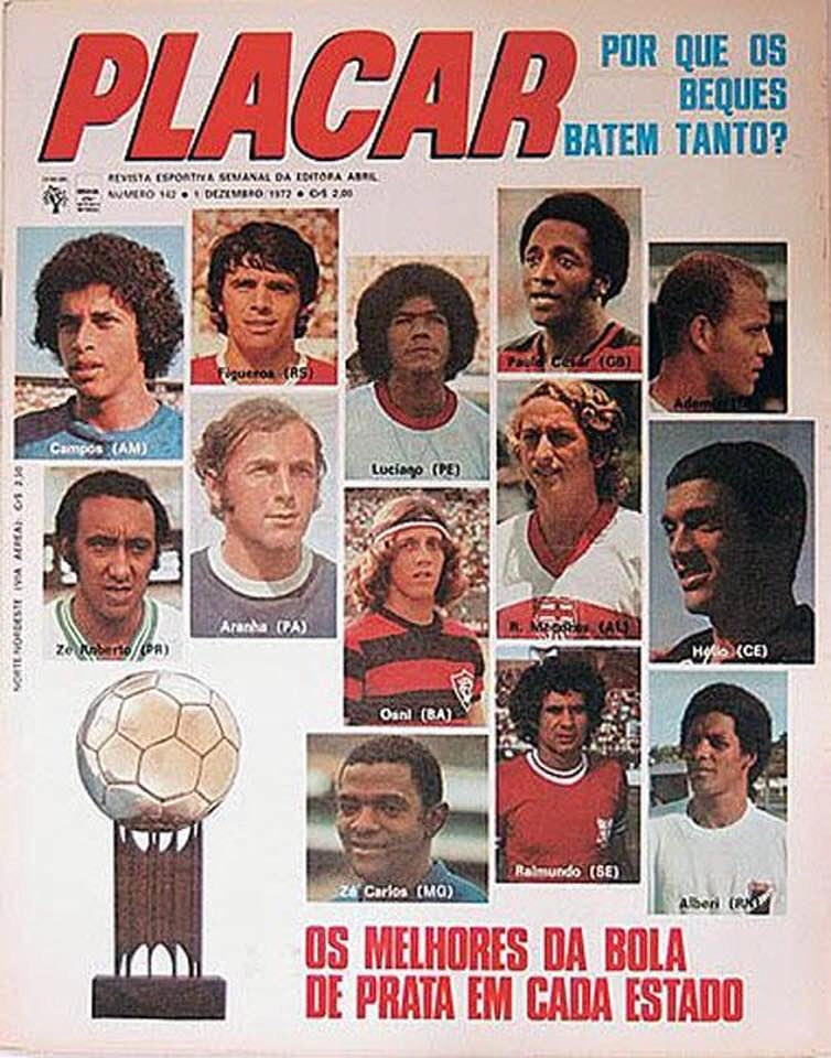 Entre os candidatos à Bola de Prata da Revista Placar em 1972. Foto: Reprodução