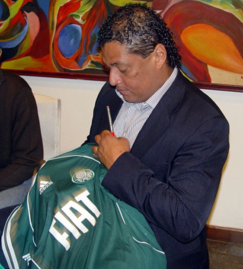 O rechonchudo Tonhão, durante festa anual em homenagem aos ex-atletas do Palmeiras, no dia 29 de setembro de 2008.