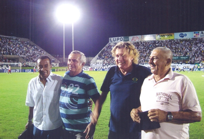 Danilo, Reinaldo, Marinho e Piaba no estádio Frasqueirão do ABC F.C