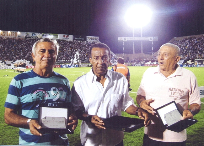 Danilo, Reinaldo e Piabano no estádio Frasqueirão do ABC F.C