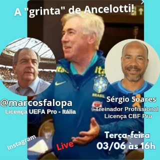 O treinador Sérgio Soares é o convidado da live de Marcos Falopa nesta terça-feira