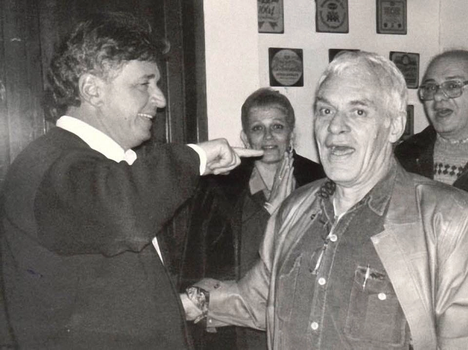 Eli Coimbra ao lado de Silvio Luiz nos anos 90