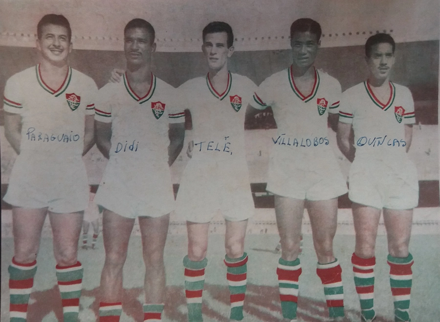 Ataque do Fluminense em 1953, na capa da Revista Esporte Ilustrado, 787. Paraguaio, Didi, Telê, Villalobos e Quincas