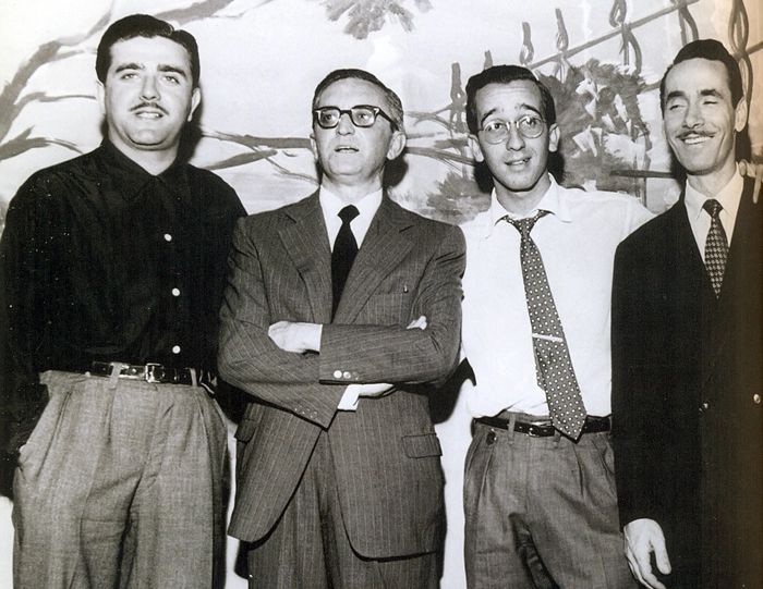 Hélio Ansaldo, Gabriel Migliori, Tuta e Nelson Gonçalves. Foto: Reprodução