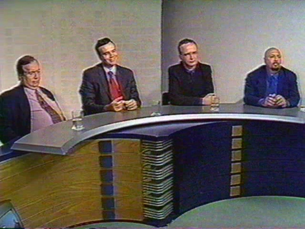 Dalmo Pessoa, Mauro Beting, Rogério Assis e Nilson César no programa Tribuna do Esporte, pela TV Assembléia, que foi ao ar entre 2001 e 2004