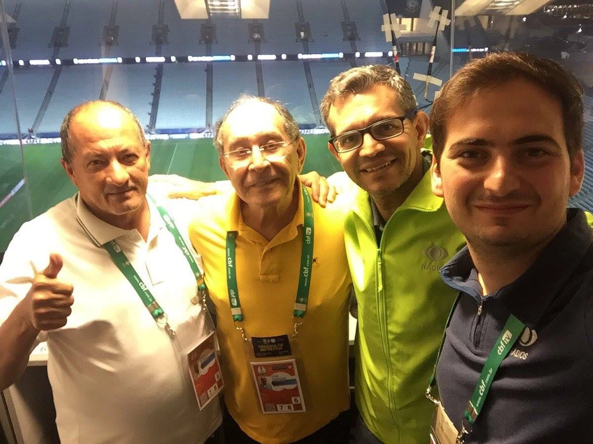 Abrão da Silva, José Silvério, Frank Fortes e João Paulo Cappellanes na Arena Corinthians, na noite de 28 de março de 2017. Foto: reprodução