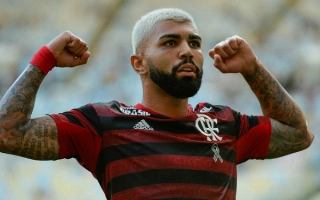 Gabigol fez o primeiro gol da partida. Foto: Reprodução/Twitter