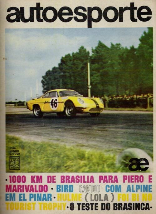 Com sua Berlinete, na capa da revista Autoesporte, em 1966. Reprodução