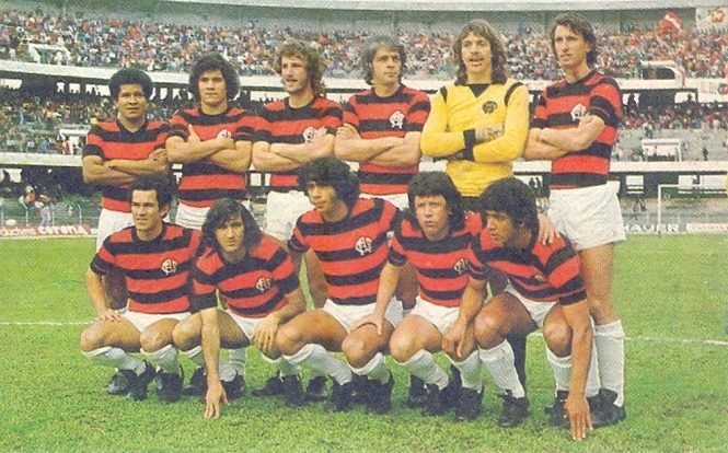 Atlético Paranaense em 1975. Em pé: Oliveira, Frazão, Chavala, Alfredo, Altevir e Ladinho. Agachados: Buião, Bira Lopes, Taquito, Caio e Vaquinha. 