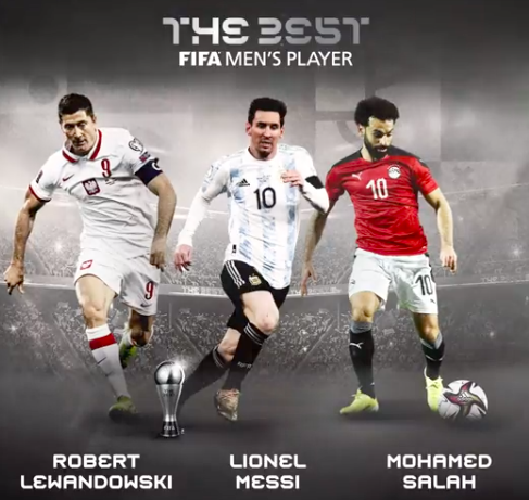Os finalista do prêmio The Best, da Fifa. Foto: Reprodução