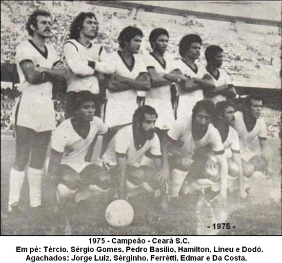 Formação do time campeão estadual de 1975