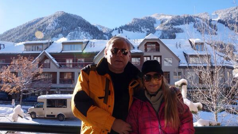 Milton e Lenice em Aspen, no Colorado (EUA), em 2013. Foto: arquivo pessoal de Milton Neves