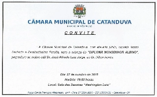 Milton Neves recebe o "Diploma Monsenhor Albino" da Câmara Municipal de Catanduva-SP