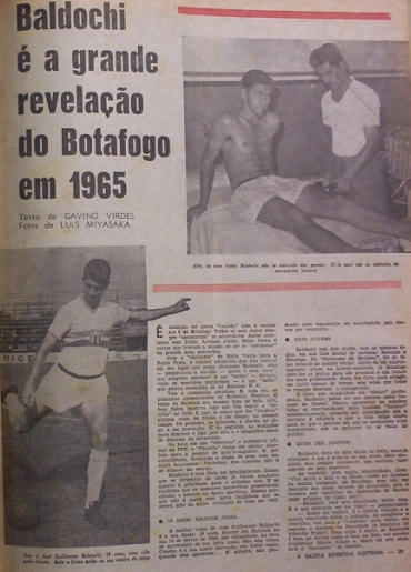O ex-jogador do Botafogo de Ribeirão Preto é destaque no jornal, em 1965. Foto: Walter Peres