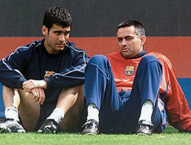Guardiola e José Mourinho, dois treinadores renomados e inimigos hoje. Foto: Reprodução