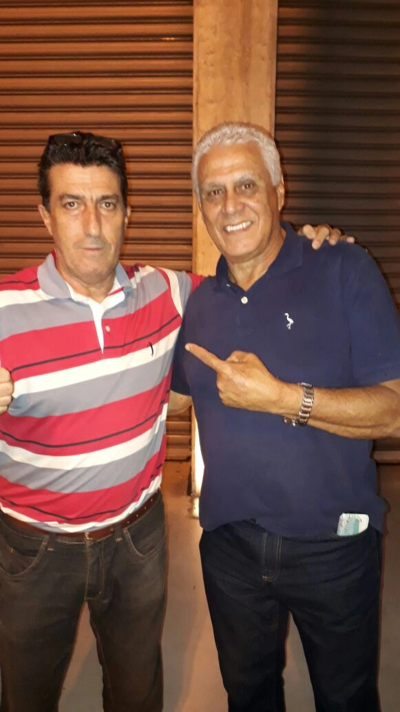 Carlos Alberto Spina e Roberto Dinamite no Pacaembu em março de 2018. Foto: arquivo pessoal de Carlos Alberto Spina