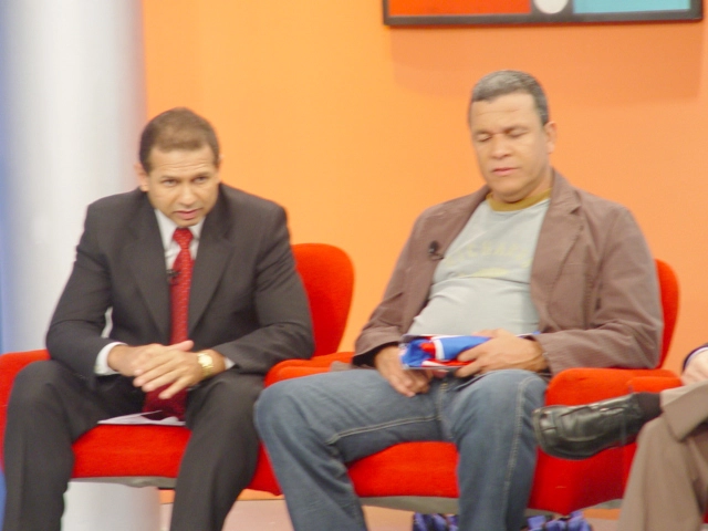 Oscar Roberto de Godoi e Hélio dos Anjos em 2005, durante o programa Terceiro Tempo da Record. Foto: Portal TT