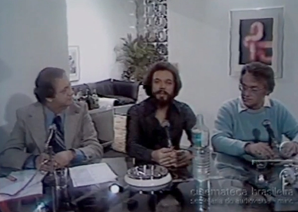 Em abril de 1978, participando do capítulo final da novela `O Profeta´, da extinta TV Tupi. Da esquerda para a direita: Salomão Ésper, Carlos Augusto Strazzer e Alexandre Kadunk. Foto: Reprodução/YouTube