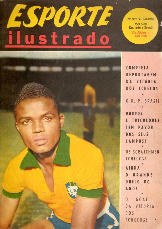 Zózimo em foto da capa da Revista Esporte Ilustrado, 957, de 1956