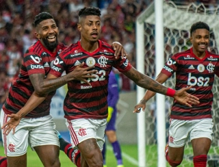 Bruno Henrique marcou o primeiro gol rubro-negro contra o Flu. Foto: Alexandre Vidal/Flamengo