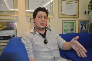 Ele esteve na reda&ccedil;&atilde;o do Portal Terceiro Tempo para falar sobre seu filme "Miller & Fried:- As Origens do Pa&iacute;s do Futebol". Foto: Marcos J&uacute;nior Micheletti/Portal TT