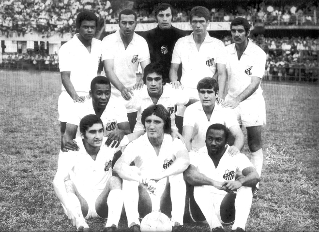 Em pé: Moreira, Ramos Delgado, Cejas, Marçal e Rildo. Agachados: Pelé, Clodoaldo e Nenê. Sentados: Rogério, Ferreti e Edu. Foto enviada por Rogério Hetmanek (ex-ponta do Botafogo, Santos e Seleção Brasileira)