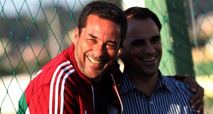 O técnico do Fluminense Vanderlei Luxemburgo e o diretor de futebol Rodrigo Caetano. Foto: Nelson Perez/Fluminense F.C.