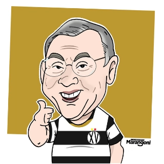 Jornalista ficou bem com a camisa do time do interior paulista na charge de Luis Marangoni