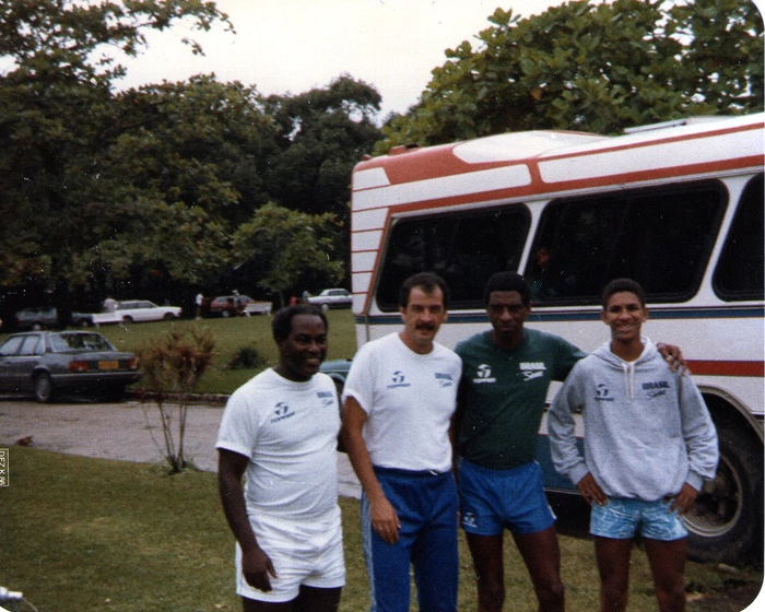 Da esquerda para a direita: Edu, Marcos Falopa, Djalma Dias e Djalminha. Foto enviada por Marcos Falopa