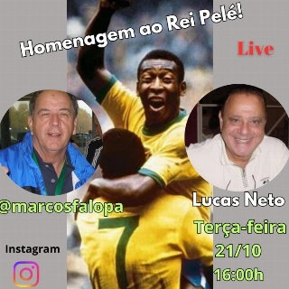 Em live dedicada a Pelé, Lucas Neto é o convidado de Marcos Falopa nesta terça-feira