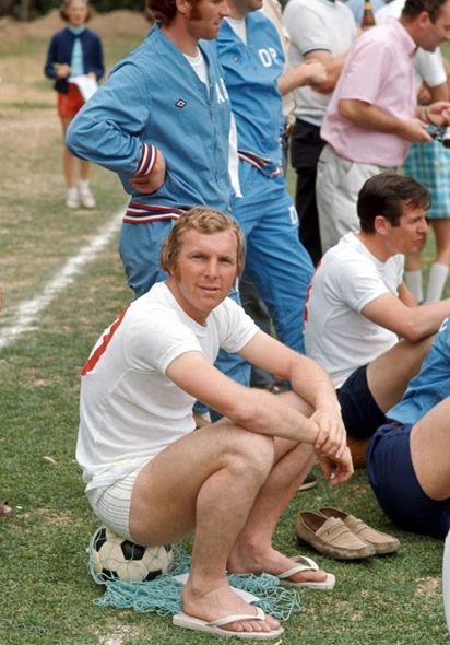 Bobby Moore na preparação da Seleção Inglesa para a Copa do Mundo de 1970, disputada no México. Foto: Reprodução/In My Ear