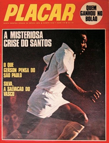 Pelé estampa a capa da revista Placar em 1970