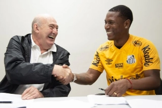 Jogador de 26 anos assinou até junho de 2023 com o Peixe. Foto: Ivan Storti/ Santos FC: