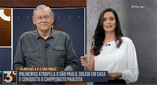 Milton Neves e Lívia Nepomuceno no comando da atração no último domingo. Foto: Reprodução