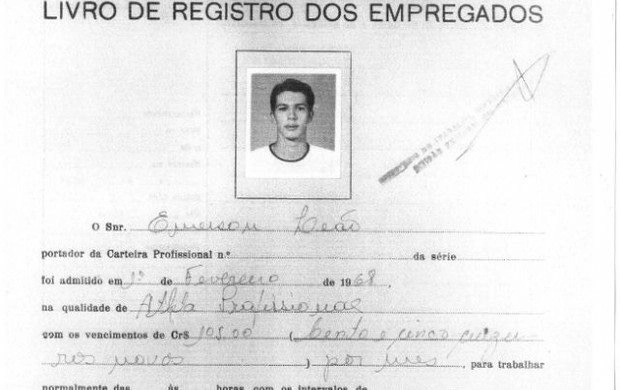 Registro profissional de Emerson Leão em 1968