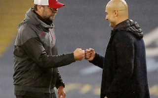 Klopp e Guardiola, técnicos do Liverpool e do City, respectivamente. Foto: Divulgação 