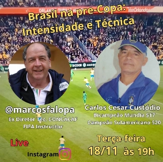 Live de Marcos Falopa será com o Prof. Carlos Cesar nesta terça-feira