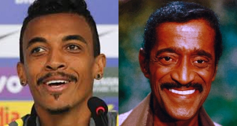 O volante brasileiro Luiz Gustavo e o saudoso astro norte-americano Sammy Davis Jr.