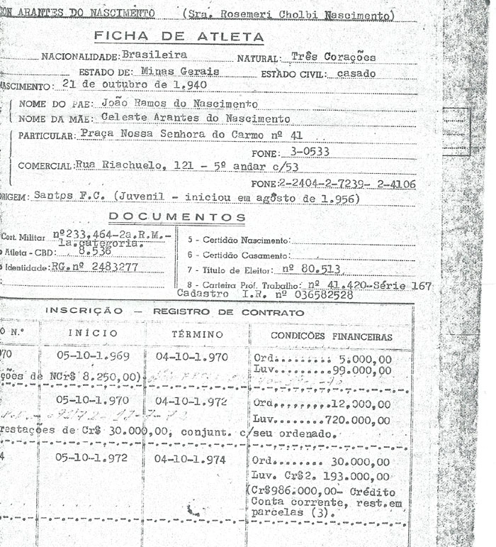 Rubéns Marino traz aos internautas do portal Terceiro Tempo um arquivo maravilhoso. Veja os salários do Rei Pelé em 1969. 