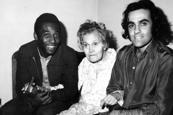 Pelé, Dona Virgínia e Luiz Américo