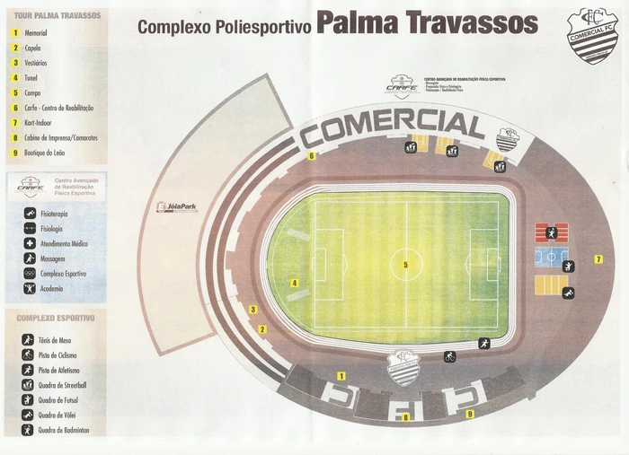 Ilustração do Complexo Esportivo Palma Travassos, estádio do Comercial, em Ribeirão Preto. Imagem enviada por Tomires