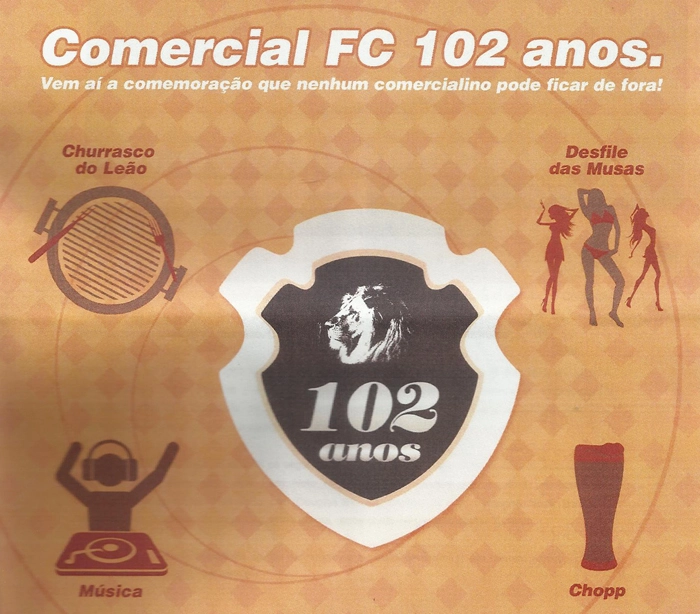 Imagem alusiva aos 102 anos do Comercial, comemorados em 10 de outubro de 2013, enviada por Tomires