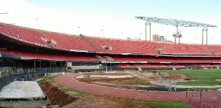 Reforma dos vestiários e do túnel de acesso ao gramado do Morumbi. Foto: Arquivo Pessoal/Julio Prieto/Via UOL