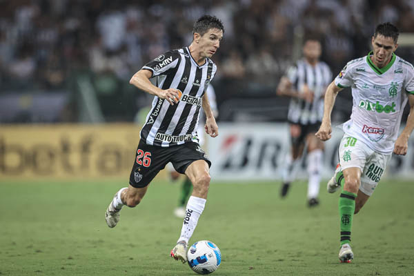 Nacho Fernández durante confronto do Galo com o Coelho. Foto: Pedro Souza/Atlético