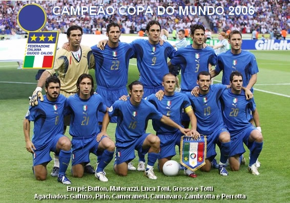 Equipe campeã do mundo em 2006. Foto: Reprodução