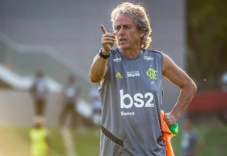 Jorge Jesus em sua passagem pelo Flamengo, em 2019. Foto: Alexandre Vidal/Flamengo