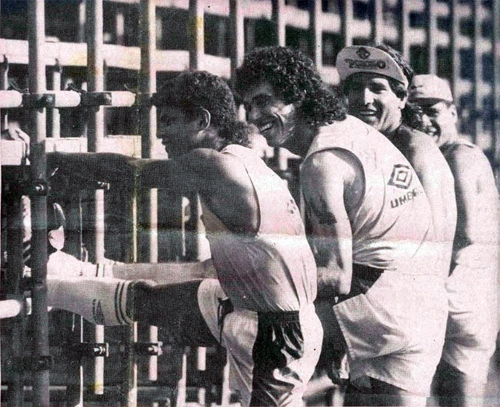Foto do ano de 1993 mostra treino do Flamengo com as presenças de Éder Lopes, Casagrande, Renato Gaúcho e Edú Lima