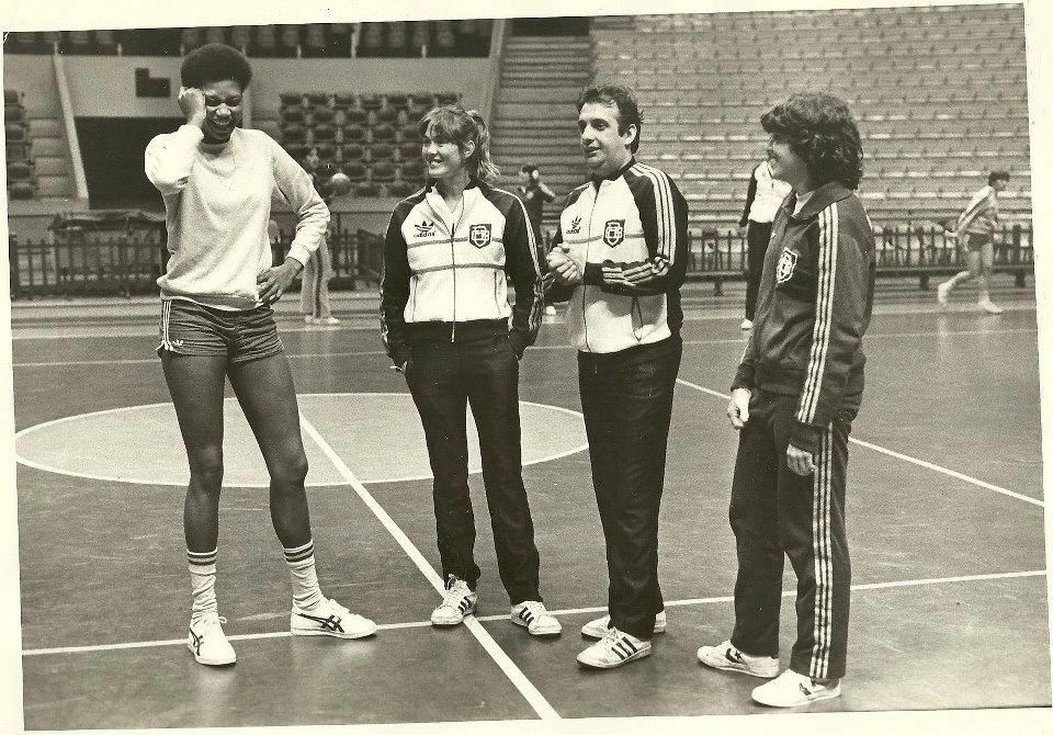 Marta, Hortência, Barbosa e Paula em 1983. Foto: arquivo pessoal de Antônio Carlos Barbosa